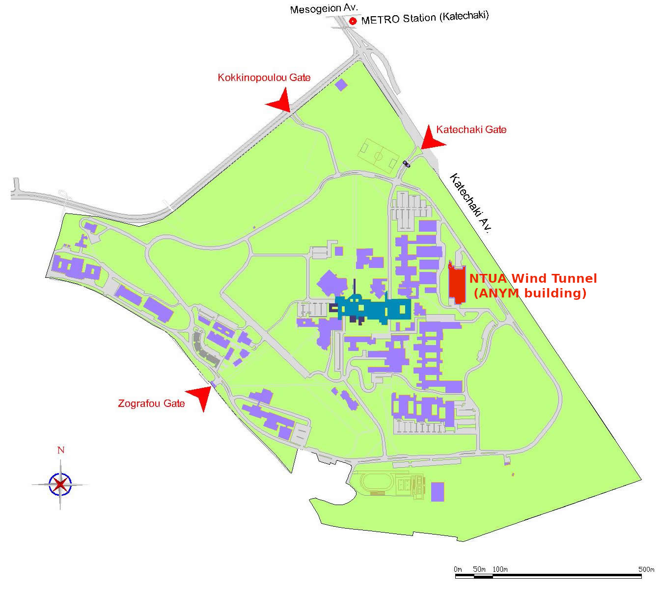 Wind Tunnel, NTUA map